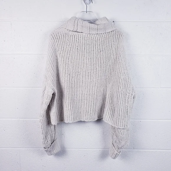 Free People Be Yours Cowl Neck Sweater In Vanilla Bean ‎ Women's Size Small - Picture 3 of 9